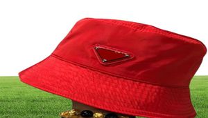 Luxury Nylon Bucket Hat For Men and Women High Quality Designer Ladies Mens Spring Summer Colorful Red Leather Metal Sun Hats New 7706569