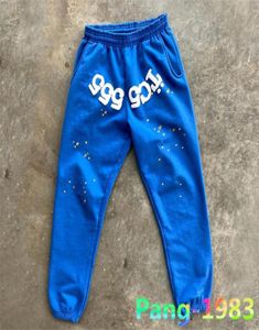 Men039s calças brancas logotipo 3d sp5der sweatpants homens mulheres teia de aranha estrela gráfico 555555 azul hip hop jovem bandido calçasmen031991858