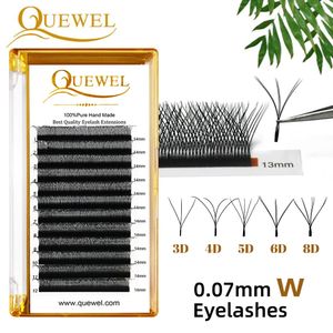 Quewel W Form Eyelash Extensions 2D3D4D5D6D8D Premade Volume Fans Y Style Lashes False Eyelashes Natural Private Label 240105