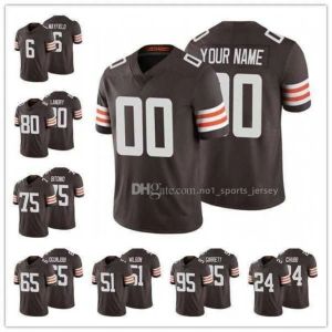 Homens de Jersey de futebol personalizados Mulheres Clevelandbrownswomen Juventude Men White4 Deshaun Watson Brown 2 Amari Cooper 24 Nick Chubb Myles Garrett