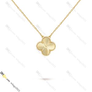 Classic Van Clover Gold Pendant Necklace Jewelry Designer för kvinnor Högkvalitativ titanstål Guldpläterad Fade Never Allergic, Store/21417581