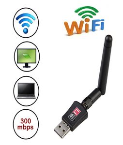 Adaptador lan sem fio wi-fi 300m, mini cartão sem fio, receptor wi-fi, desktop, laptop, portátil, usb, adaptador 4793789