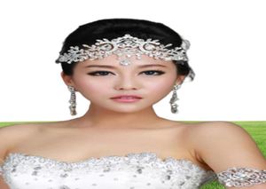 Trendy Wedding Bridal Headpieces Crystal Rhinestone Diamond Forehead Hair Accessories Tassel Headband Crown Tiara Princess Headpie4604563