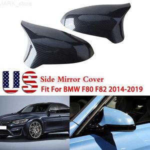 Car Mirrors Rhyming Rearview Carbon Fiber Mirror Cover Wing Side Mirror Cap Fit For BMW F80 M3 F82 F83 M4 2014-2019 Only LHD Car AccessoriesL24014