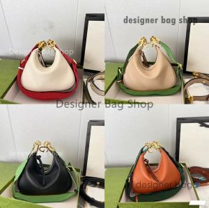 Tasarımcı çanta hilal çantası retro crossbody yarım ay çantaları kadın çanta omuz omuz kruvasan çantaları debriyaj çantası eski çiçek tuval deri ayarlanabilir kırmızı yeşil kayış