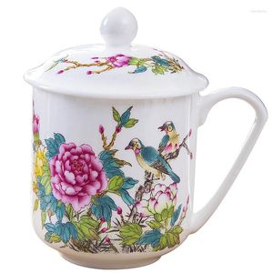 Mugs Drinkware Kitchen Dining & Bar Office Mug With Lid Ceramic Tea Cup Bone China Conference 400ML Sale