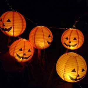 Party Decoration Halloween Paper Lantern Pumpkin Spider Bat Skeleton Hanging Pendant Horror Props Party Decoration Outdoor Home Drop D Dh8Cg