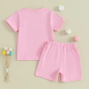 Clothing Sets Baby Birthday Girl Outfit Print Short Sleeve T-Shirt Elastic Shorts Summer Princess 2 Piece Clothes