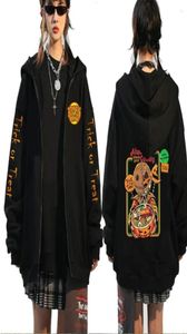 Men039s Felpe con cappuccio 2022 Fashion Trick R Treat Sam Pumpkin Halloween Felpe da uomo con cappuccio a maniche lunghe Hip Hop Zipper2143728