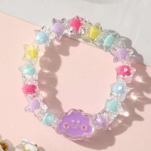 Cartoon gradient księżniczka brzoskwiniowa galaretka kolor urocza dziewczyna słodka biżuteria z bransoletki z koralikami