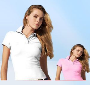 2019 nova marca das mulheres roupas de manga curta camisa lapela mulheres negócios camisa polo grande crocodilo bordado algodão mulher polo shirt5560744