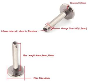 Halsketten G23 Titan Innengewinde 16g 14g Bar Labret Lippenpiercing Ohrknorpel Helix Tragus Ohrstecker Ersatz Körperschmuck