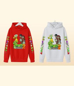 2022 Autumn Winter Plant vs Zombies Print Hoodies Cartoon Game Boys Class Kids Streetwear kläder för tonårsstorlek 414 T5495727