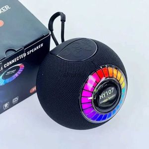 Przenośne głośniki HY107 Najnowsze okrągłe przenośne BT5.0 Boombox Mini Waterproof Bezprzewodowe Bluetooth Bass Bass Outdoor Speakers Wysoka głośność Active Soundbox YQ240106