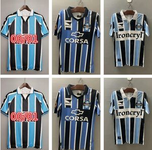 Gremio 2000レトロサッカージャージ1997 1998 1999 Ronaldinho Zinho Nene Warley Alegre Home Vintage Old Classic Shirt