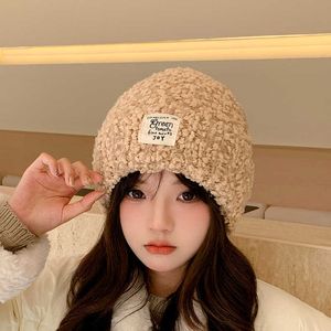 Beanie Skull Caps Wool Knitted Hat Autumn and Winter Ear Protection Cold Warm Thickened Cashmere Wool Versatile for Men Women Melon Skin Hat