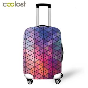 Geometric Travel Bag Cover Patchwork Suitcase Protective Triangle Shape Luggage Case Protector Portable Accessories 240105