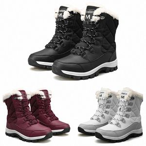 2024 Original Keine Marke Frauen Stiefel High Low Schwarz Weiß Weinrot Klassische Knöchel Kurze Damen Schnee Winterstiefel Größe 5-10 41TU #