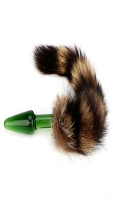 Glass Adult Funny Dog Tails Sex Toy Toy Fox Tail Butt Plug Bullet Bullet Products G Spot Toys Cat Coppia Amante Sex Game9501743