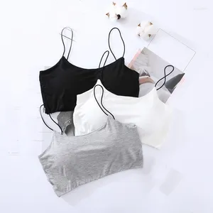 Bustiers & Corsets Women Crop Top Bra Breathable Chest Padded Wearing Underwear Strapless Tube