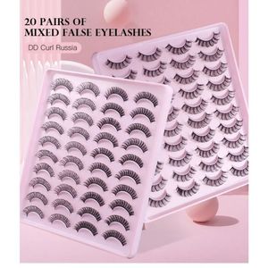 Ryska lockiga ögonfransar tjocka naturligt mjuka känsliga handgjorda återanvändbara flerskikt 3D CULLED Fake Lashes Extensions Beauty Supply667