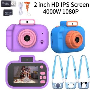 4000W barnkamera Digital Toy Children Camera High Definition Fram Bakre Dual Camera 2 Inch HD IPS Screen USB -laddning Rekommendation 240105