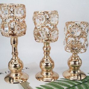 Castiçais de vidro pequeno cristal estilo europeu luxo sala estar moderna mesa velas decorativas móveis