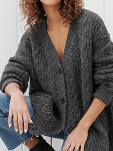 Cardigans camisola feminina outono e inverno torção agulha grossa solta alpaca mistura malha cardigan