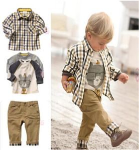 Erkekler 3pcs Toddler Bebek Elbise Ceket Gömlek Denim Pantolon Set Çocuk Giysileri Kıyafetleri 26YEAR3404294