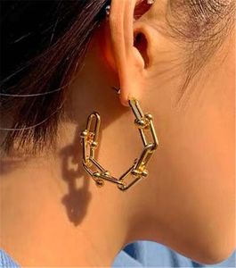 Women Vintage Hoop Earrings Metal Chain Hoops Punk Earrings for Women Gothic Jewelry Gold Circle Earring Hyeperbole Bijoux4547670