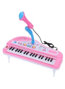 37 teclas Electone Mini teclado eletrônico brinquedo musical com microfone brinquedo de piano eletrônico educacional para crianças bebês 3264703