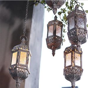 1PC Moroccan Candlestick Holder Wall Hanging Candle Holder Classic Metal Candle Lantern for Wedding Party Home Decoration 240106