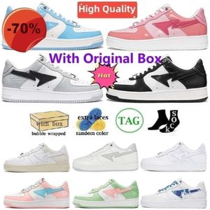 OG Box With Shoes AP Running Shoes Sneakers Trainers Fashion Designer Pink Patent Läder Svart Vit Combo Grey For Men Women Pastel Pack ABC Camo Hot Sale