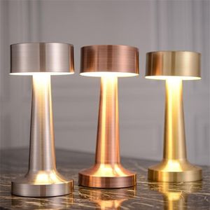 Retro Bar Coffee Table Lamp LED Desktop Night Light Rechargeable Touch Sensor Wireless Restaurant Bedroom Decor Lighting Fixture 2253n