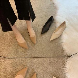 Elbise Ayakkabı Mokasenler Normal Deri Sıradan Saçlı Ayak parmağı Siyah Düşük Topuk Zarif Bayanlar Kadınlar İçin Yaz Ayakkabı 2024 Ayakkabı Toptan E