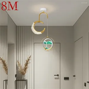 Lampade a sospensione 8M Luci dorate contemporanee Lampada a sospensione creativa a clessidra a LED per apparecchi di decorazione del corridoio domestico