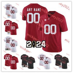 Anquin Barnes Jr. Eddie Jackson 2024 Rose Bowl Alabama Crimson Tide 축구 저지 Seth McLaughlin Danny Lewis Jr. Robbie Ouzts Patrick Surtain II Alabama Jerseys