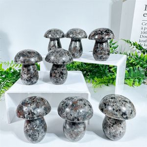 Svampväxtstaty Natural Carving Aquarium Home Decoration Crystal Polishing Gem Drop