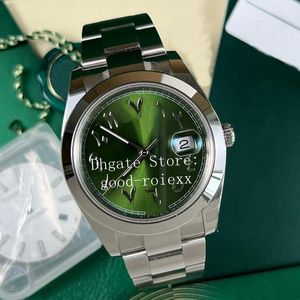 Business Mens Watches Men Watch Green Arab Dial Automatic 2813 Wimbledon BP Maker 126300 Smooth Bezel BPF Factory Arabiska armbandsur