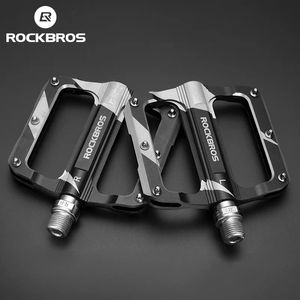 ROCKBROS Bike Pedals Ultralight Effortless Aluminum Alloy Bearing Cycling Pedals Widen Non-slip Stable Firm Bicycle Accessories 240105