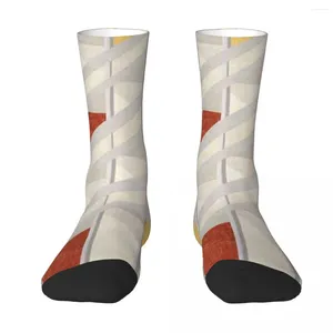 Men's Socks Le Corbusier Colored Pencil Radiant City Marseille Super Soft Stockings All Season Long For Unisex Christmas Gifts