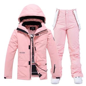 Jackets Women Snowboard 착용 새로운 야외 따뜻한 방수 방수 방풍 통기성 여성 겨울 스키 재킷 및 바지 스노우 슈트 세트 브랜드