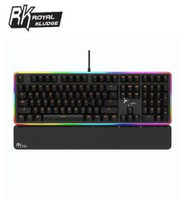 Royal Kludge RK919 108キーUSB配線キーボードNKRO RGBサイドバックライトメカニカルゲーミングキーボードとリストパッドブラウンレッドスイッチLJ5859679