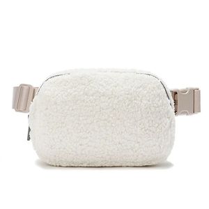 Lamb Cashmere bröstväska bumväska överallt bälte väska man kvinnor crossbody sherpa rese midja väska fanny pack 240106