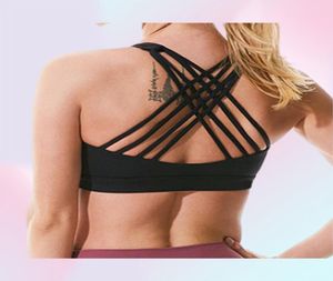 Women039s Sports Bra Shirt Yoga Gym Vest Pushups Tops Fitness Tops Sexy Lingerie Ladies Tops Straia de ombro à prova de choque BRA6458936