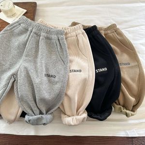Korea Baby Boy Sweatpants Children Autumn Long Pants Kids Boys Sport Solid Color Trousers Infant Panties Toddler Spring Bottoms 240106