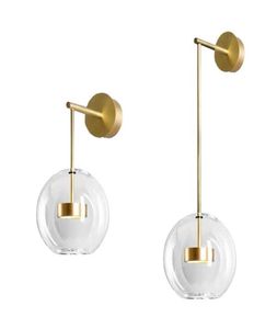 북유럽 벽 sconces 10W LED 가벼운 유리 거품 샘플 룸 램프 실내 홈 장식 조명을위한 창조적 인 공 창조적