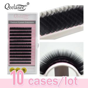 Alle Größen 10 Tabletts Großhandel Volumen Wimpernverlängerung 3D Nerz Falsche Wimpern Einzelwimper Beauty Brand Factory Supplies 240105