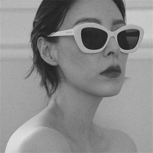 16% OFF New High Quality Yang sunglasses women's high class irregular large frame milky white plate Sunglasses ins style