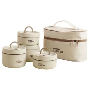 Isoliertes Lunchbox-Set mit Aufbewahrungstasche, mehrschichtige Kombination, japanische Bento-Box, 4/3/2/Tier-Edelstahl-Lunchbehälter 240106